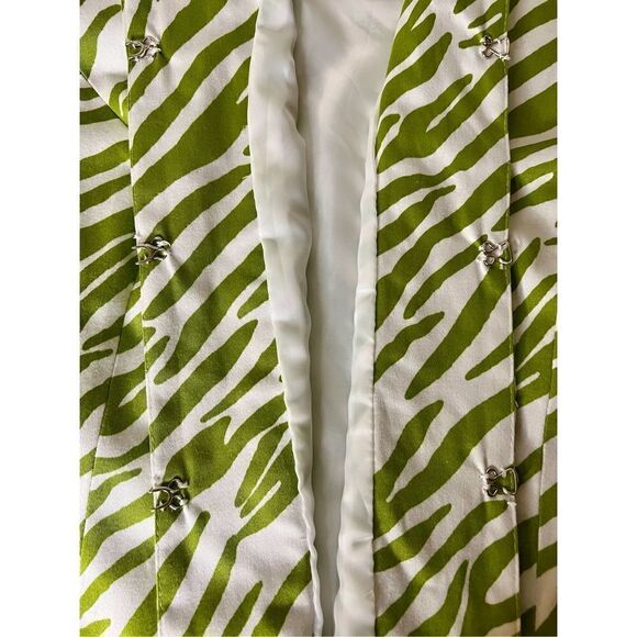 Silk Land Jacket Long Sleeve Boho Lime/White Print Mesh & Jewel Embellished 2XL - Picture 11 of 11